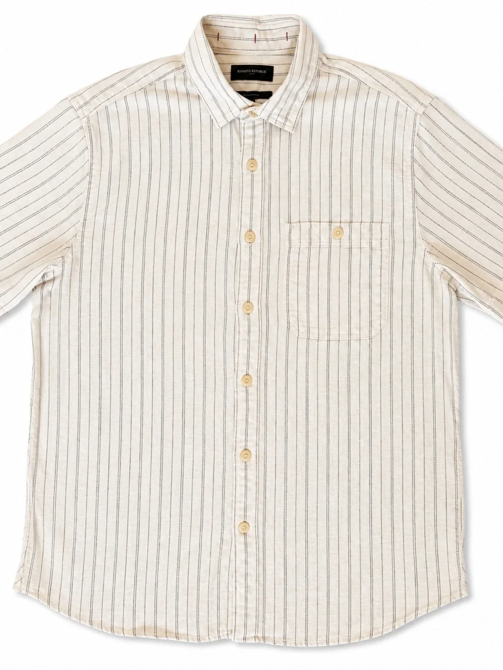 Banana Republic Cream Stripe Button-Down Shirt